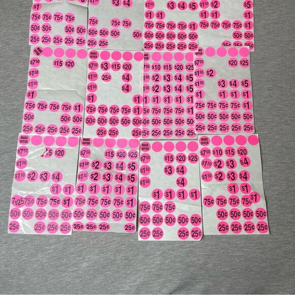Sunburst Systems Priced & Numbered Garage Sale Stickers 12 PCS. Set - Pink - Picture 3 of 6